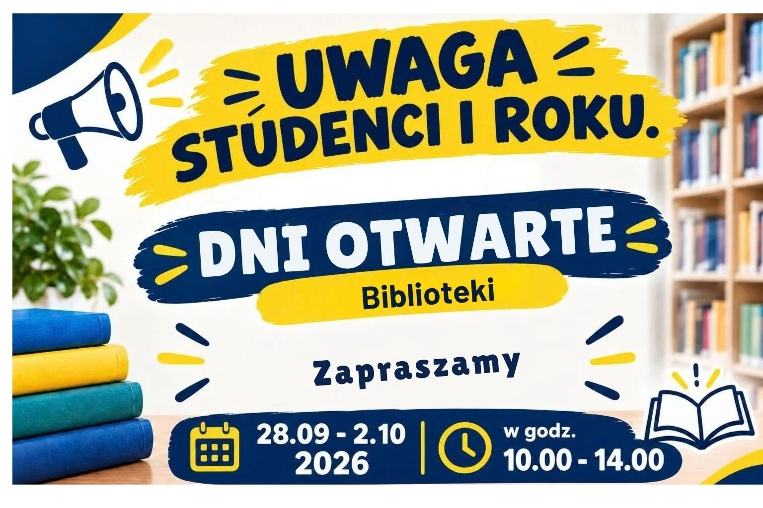 Zapraszamy wszystkich studentów pierwszorocznych na dni otwarte w Bibliotece PM